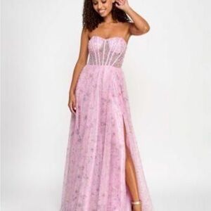 City Studio Elegant Pink Strapless Evening Gown size junior 11/12